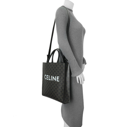 Exclusive Celine Triomphe Canvas Calfskin Medium Vertical Cabas — Lifestyle View