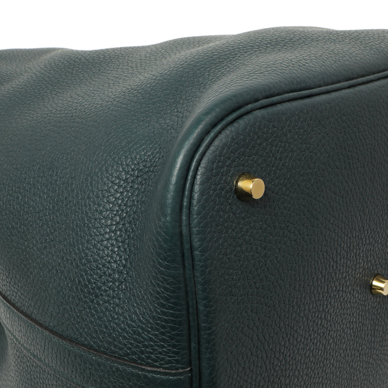 Exclusive Hermes Vert Cypress Clemence Picotin Lock 26 — Detail View