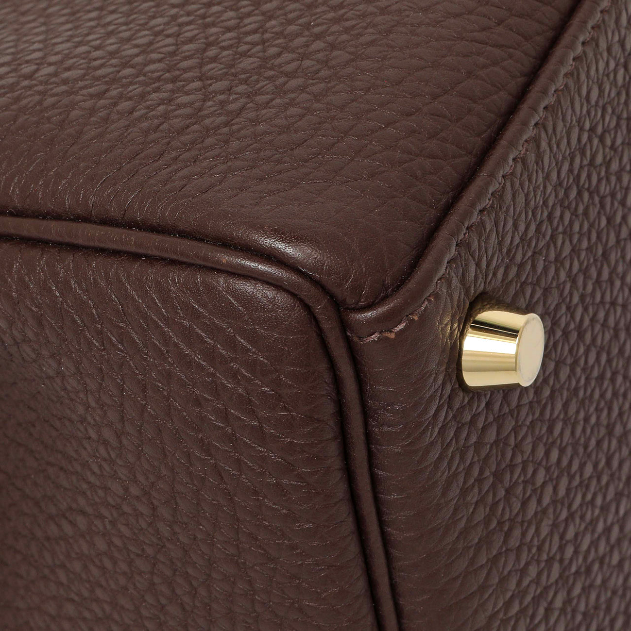 Exclusive Hermes Chocolate Togo Kelly Retourne 28 — Top View