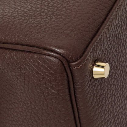 Exclusive Hermes Chocolate Togo Kelly Retourne 28 — Top View