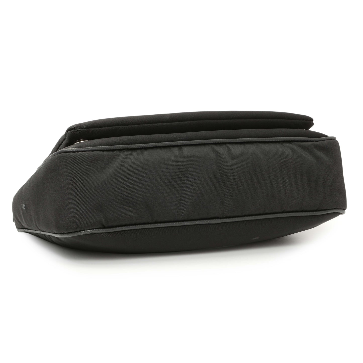 Exclusive Prada Black Re-Nylon Saffiano Double Pouch Shoulder Bag — Back View