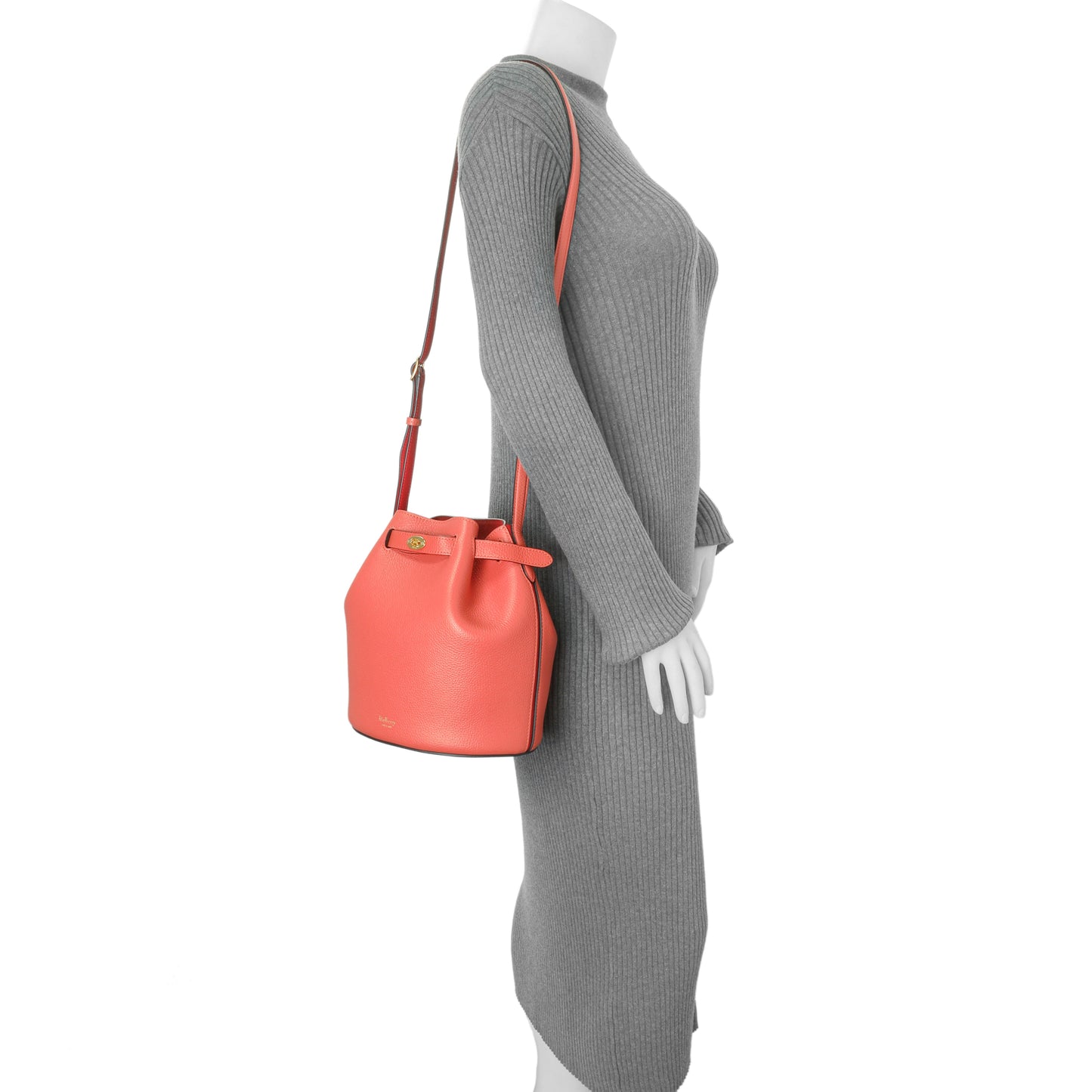 Exclusive Mulberry Coral Grained Calfskin Abbey Bucket Bag — Alternate View 10