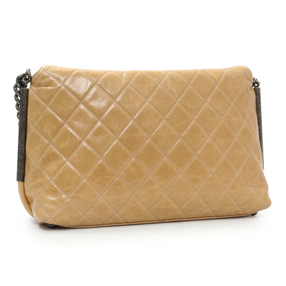 Exclusive Chanel Quilted Glazed Calfskin Stitch It Fold Over Shoulder Bag — Side View