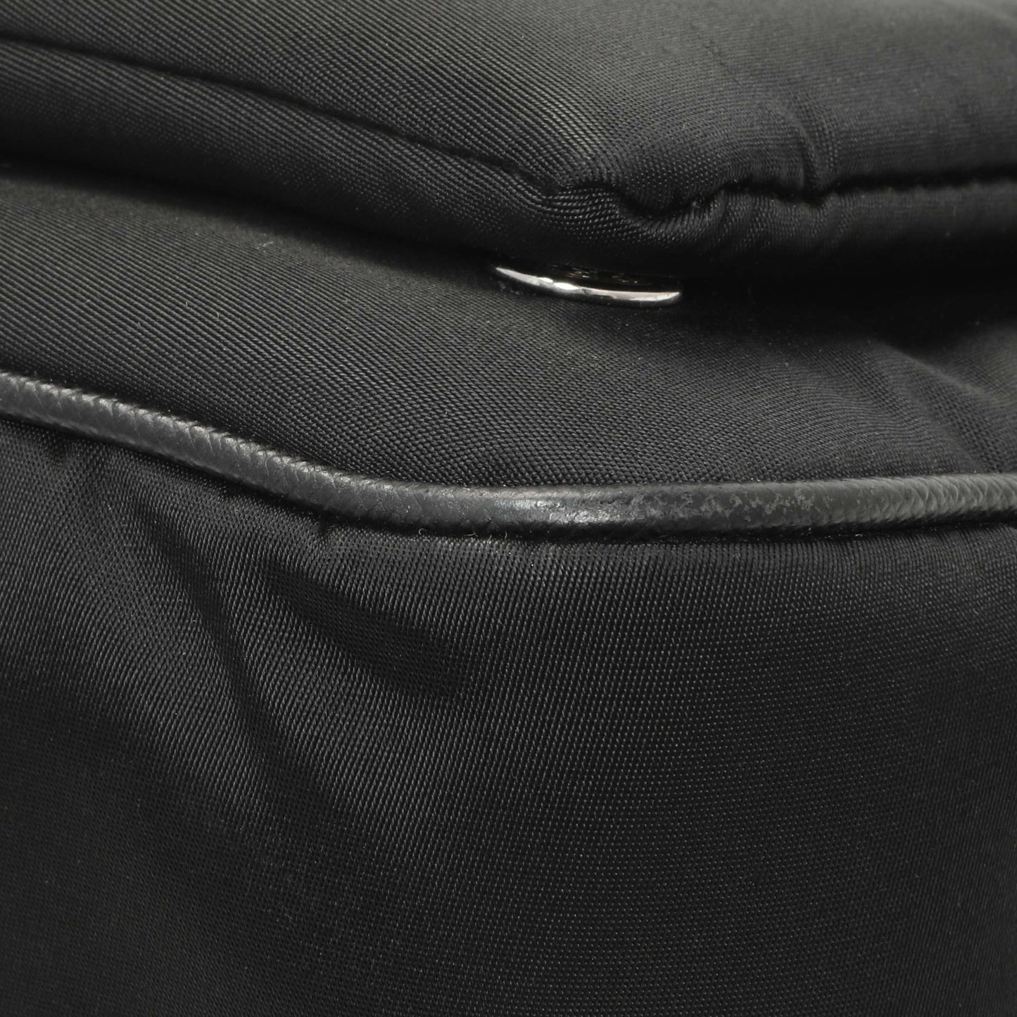 Exclusive Prada Black Re-Nylon Saffiano Double Pouch Shoulder Bag — Detail View