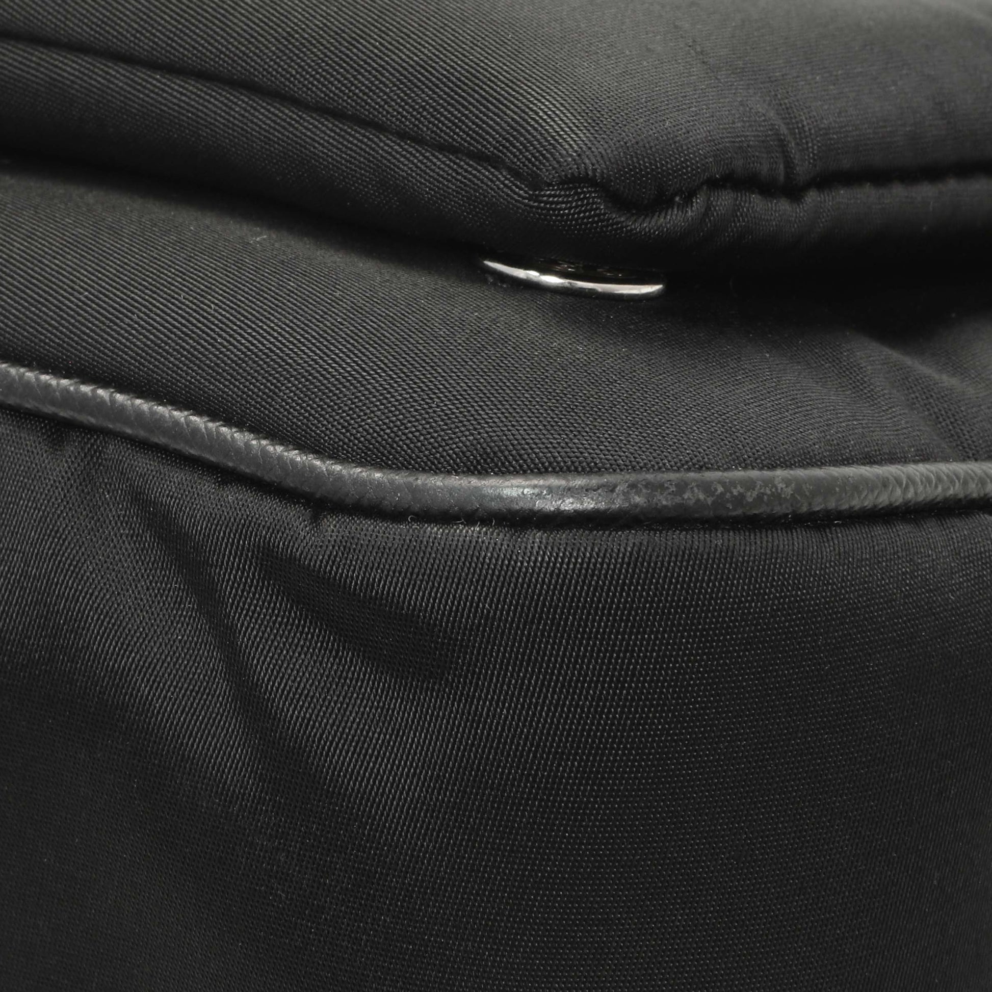 Exclusive Prada Black Re-Nylon Saffiano Double Pouch Shoulder Bag — Detail View