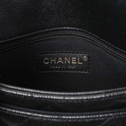 Exclusive Chanel Black Caviar Seasonal Mini Flap — Detail View