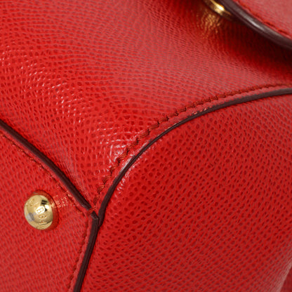Exclusive Dolce & Gabanna Red Calfskin Medium Miss Sicily — Detail View