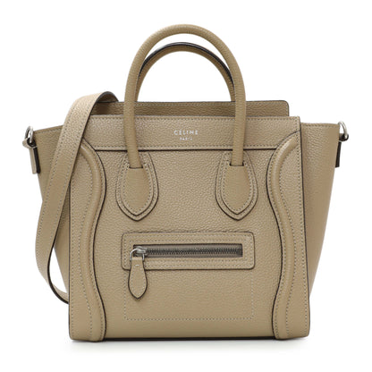 Exclusive Celine Dune Drummed Calfskin Nano Luggage — Front View