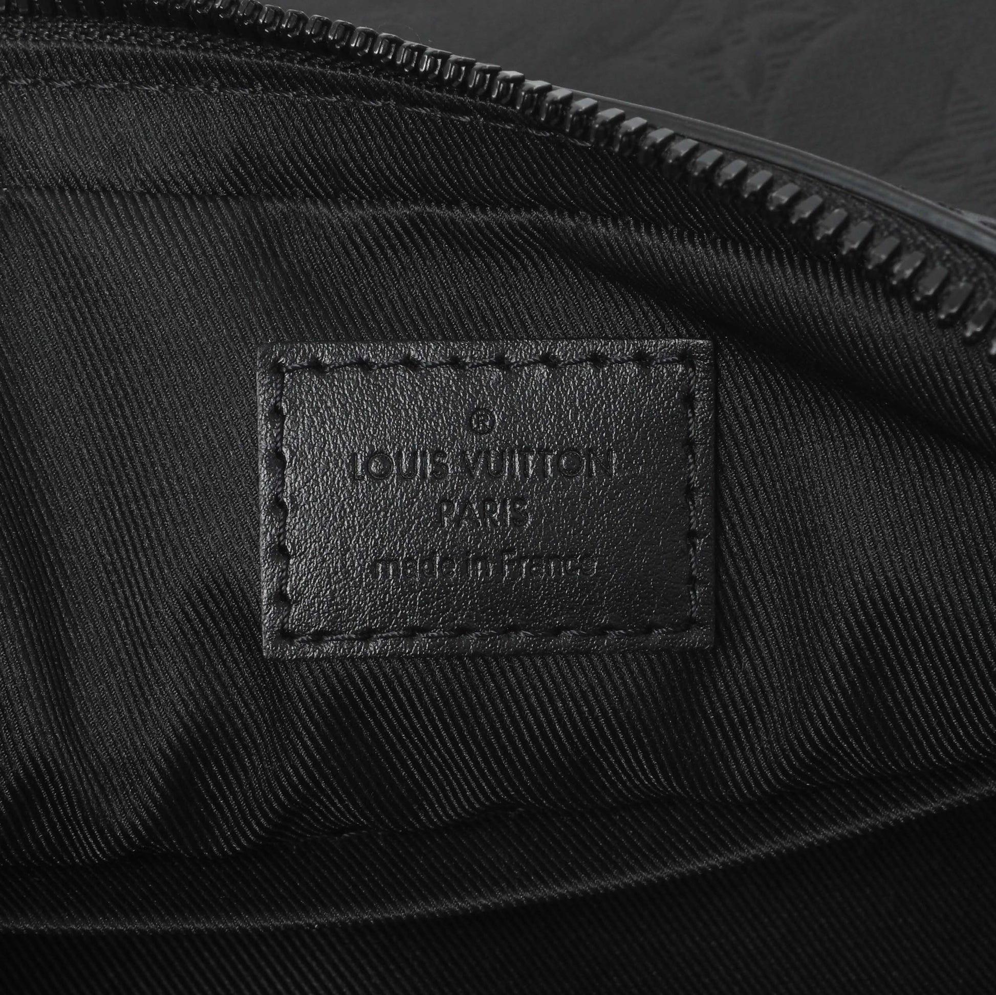 Exclusive Louis Vuitton Black Calfskin Monogram Shadow Duo Messenger — Detail View