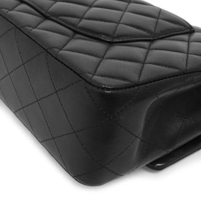 Exclusive Chanel  Black  Quilted  Lambskin  Medium Classic Double Flap — Alternate View 9