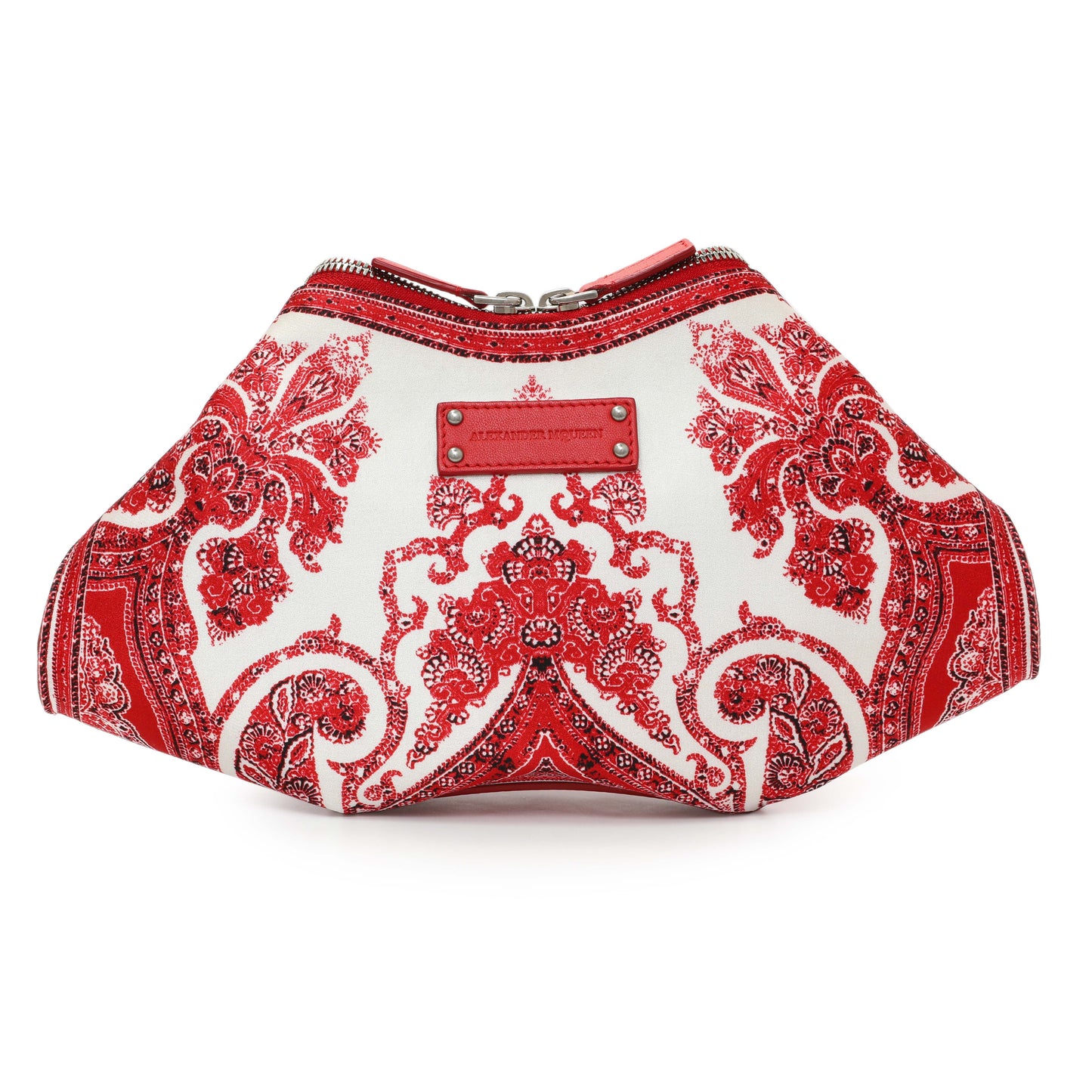 Exclusive Alexander McQueen Satin De Manta Clutch — Front View