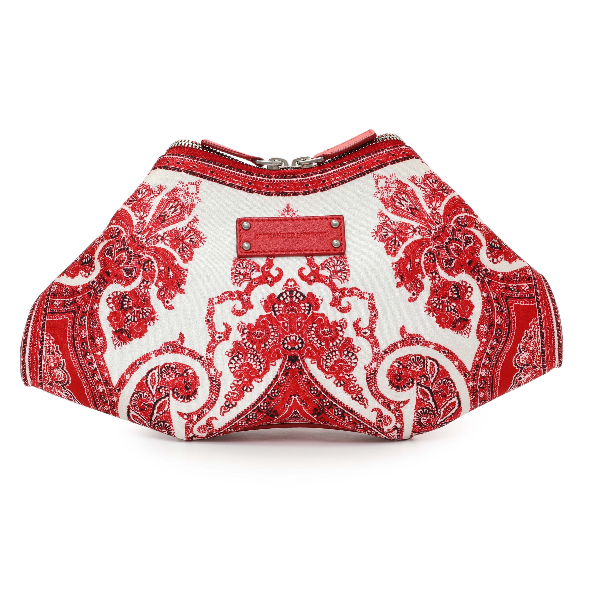 Exclusive Alexander McQueen Satin De Manta Clutch — Front View