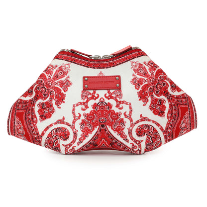 Exclusive Alexander McQueen Satin De Manta Clutch — Front View