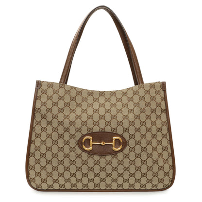 Exclusive Gucci Monogram Horsebit 1955 Tote Bag — Front View