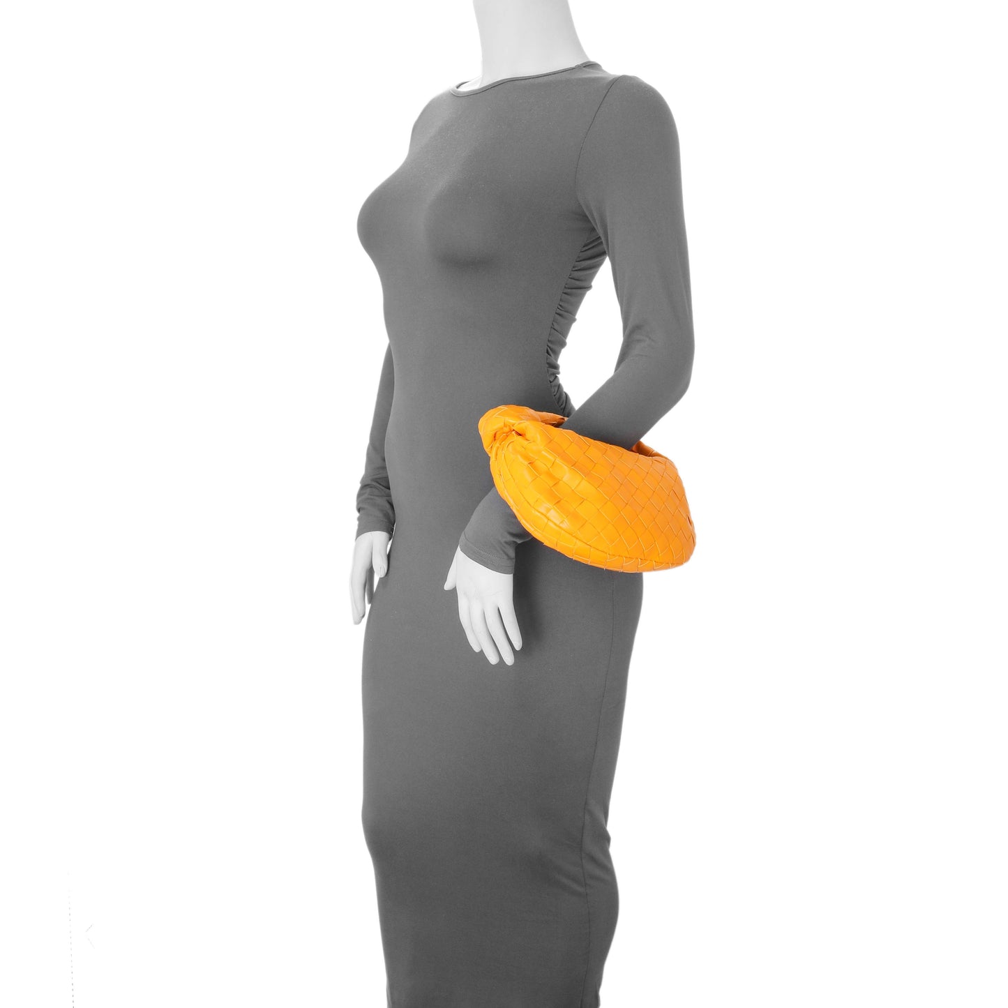 Exclusive Bottega Veneta Orange Nappa Intrecciato Mini Jodie — Alternate View 7