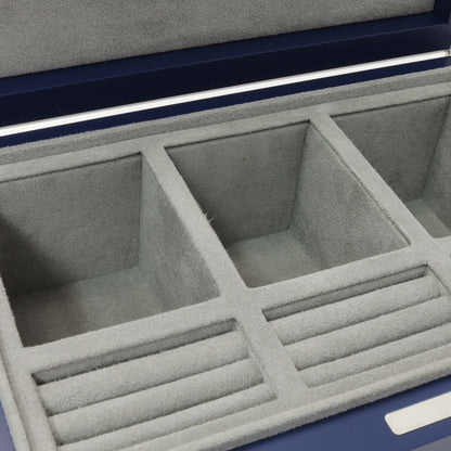 Exclusive Cartier Blue Lacquered Three Watch and Cufflink Box — Lifestyle View