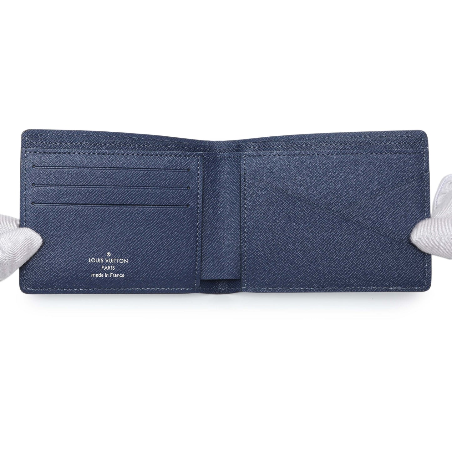 Exclusive Louis Vuitton Cobalt Epi Initials Multiple Wallet — Top View
