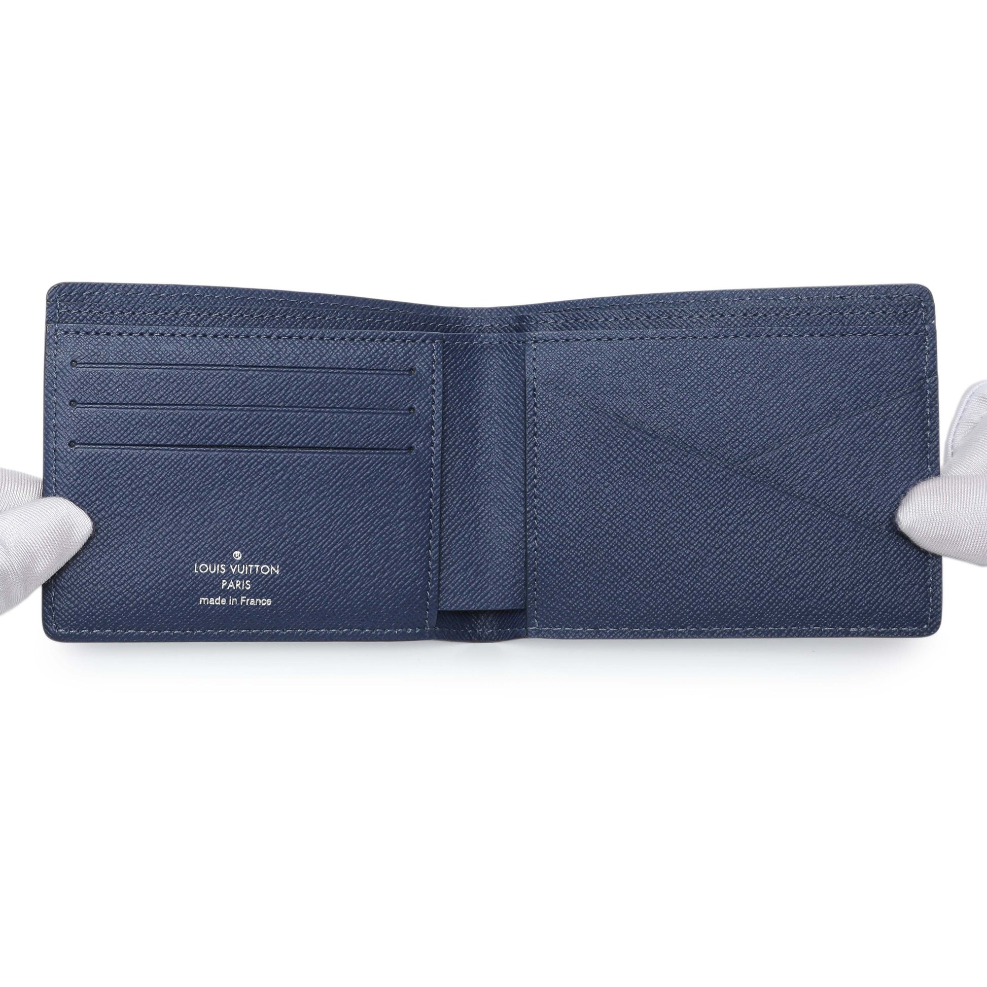 Exclusive Louis Vuitton Cobalt Epi Initials Multiple Wallet — Top View
