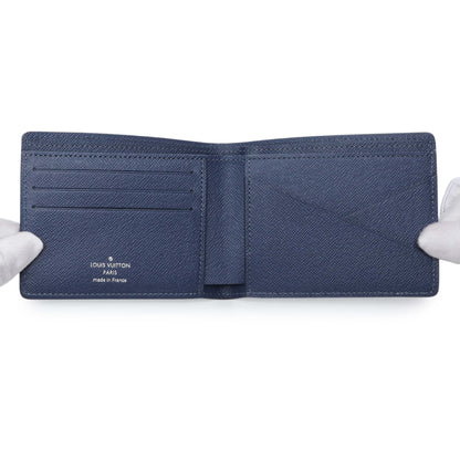 Exclusive Louis Vuitton Cobalt Epi Initials Multiple Wallet — Top View