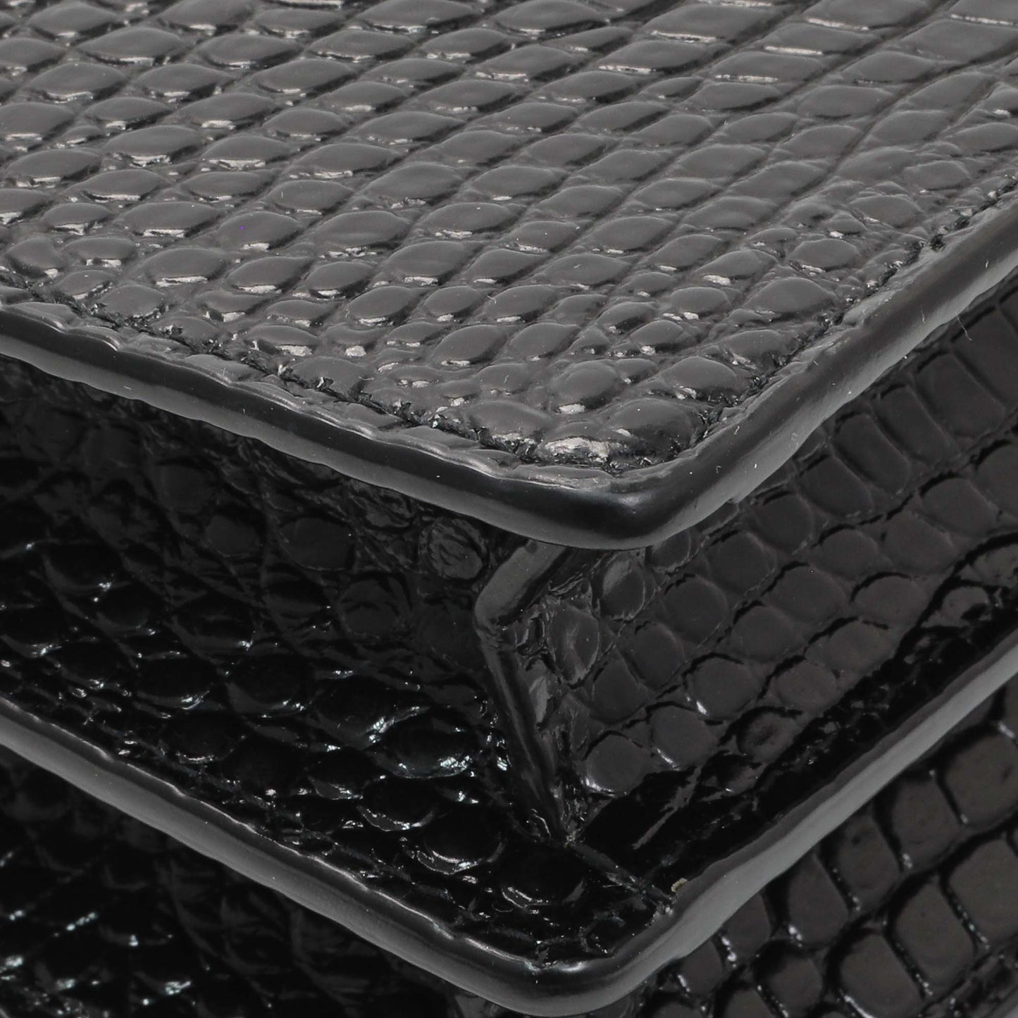 Exclusive Saint Laurent Black Crocodile Embossed Calfskin Medium Monogram Sunset — Lifestyle View