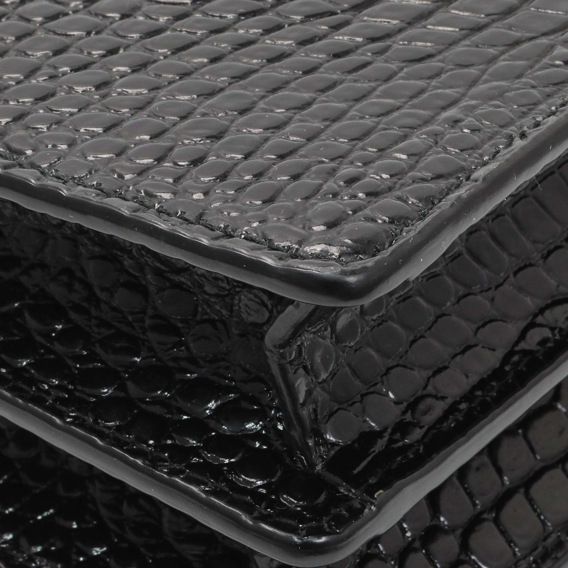 Exclusive Saint Laurent Black Crocodile Embossed Calfskin Medium Monogram Sunset — Lifestyle View