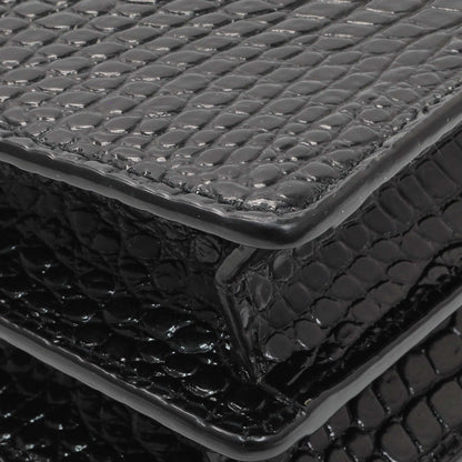 Exclusive Saint Laurent Black Crocodile Embossed Calfskin Medium Monogram Sunset — Lifestyle View