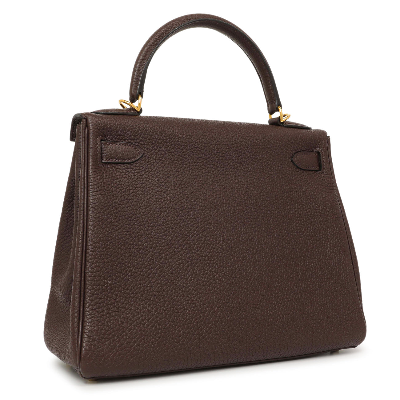 Exclusive Hermes Chocolate Togo Kelly Retourne 28 — Side View