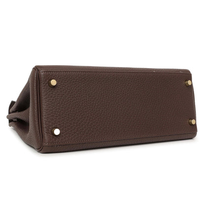 Exclusive Hermes Chocolate Togo Kelly Retourne 28 — Back View