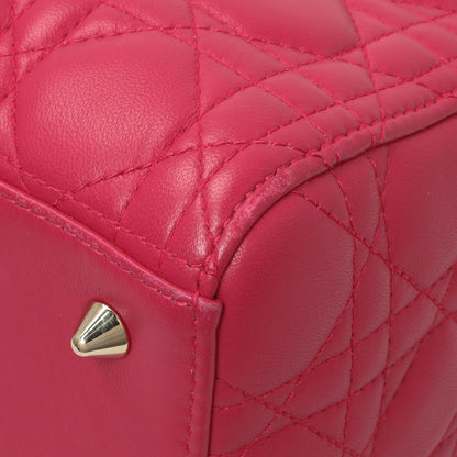 Exclusive Christian Dior Pink Lambskin Cannage Medium Lady Dior — Detail View