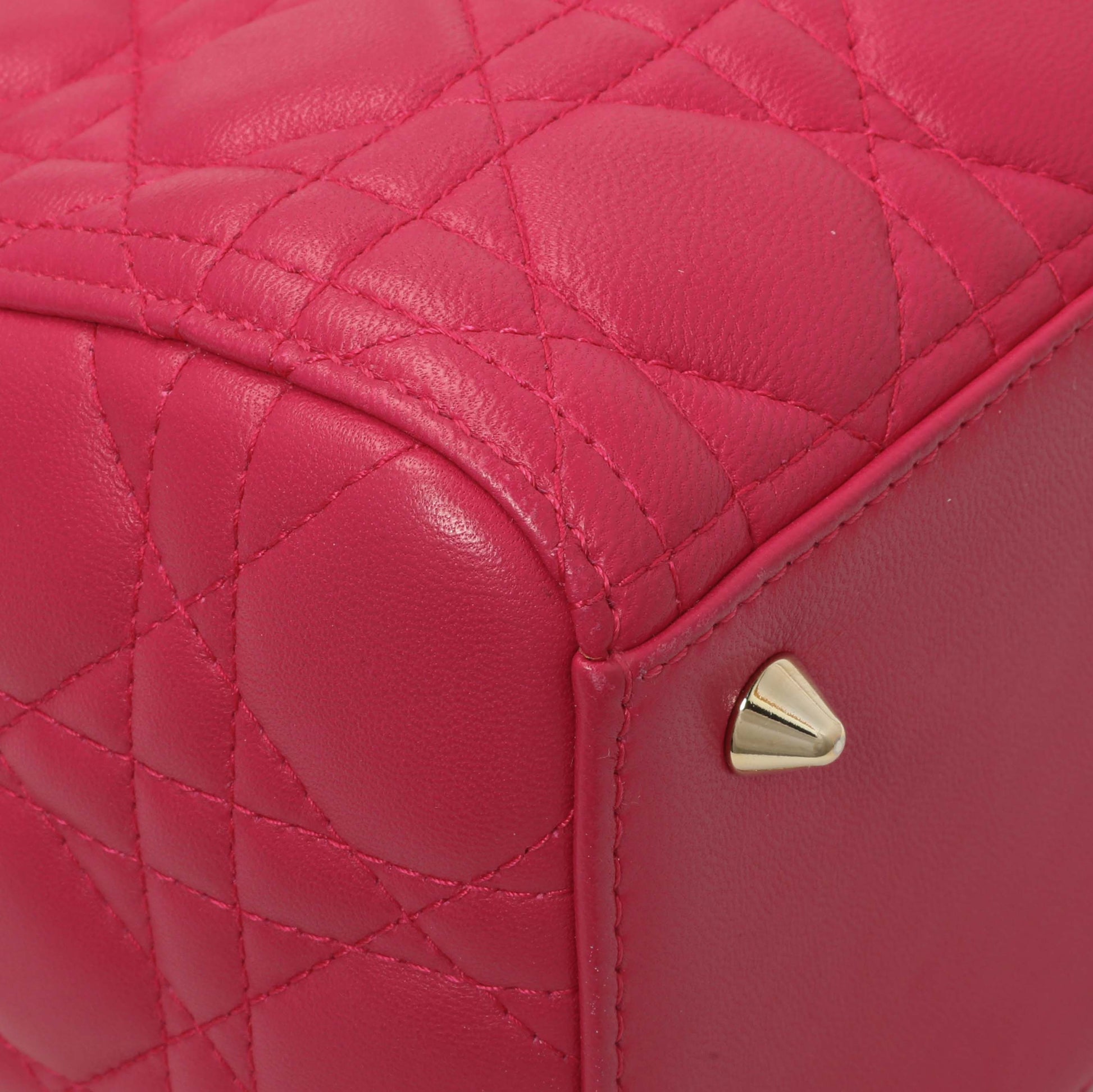 Exclusive Christian Dior Pink Lambskin Cannage Medium Lady Dior — Lifestyle View