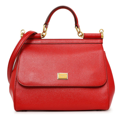 Exclusive Dolce & Gabanna Red Calfskin Medium Miss Sicily — Front View