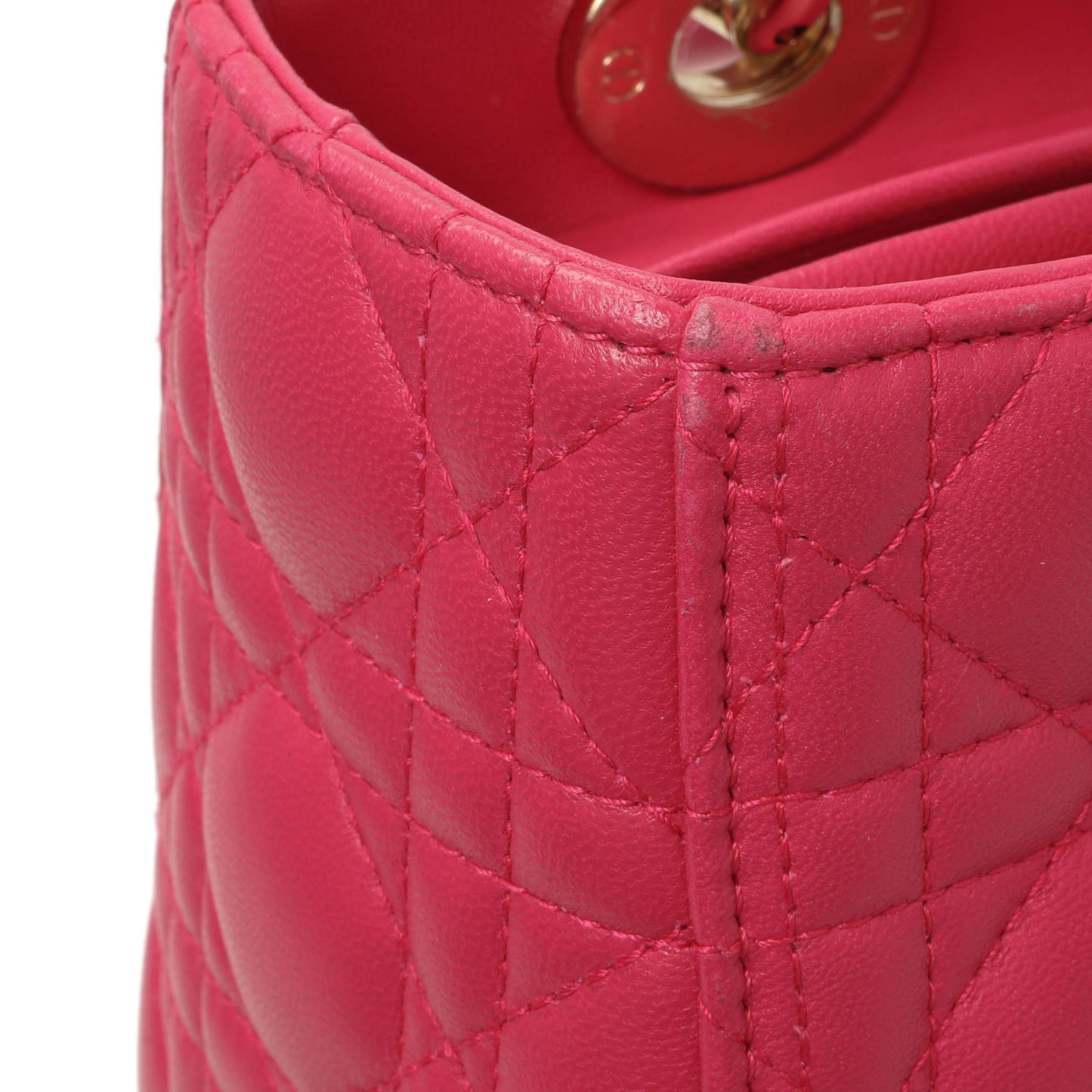 Exclusive Christian Dior Pink Lambskin Cannage Medium Lady Dior — Alternate View 8