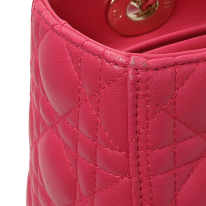 Exclusive Christian Dior Pink Lambskin Cannage Medium Lady Dior — Alternate View 8