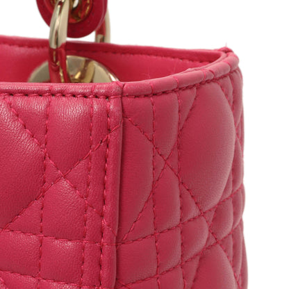 Exclusive Christian Dior Pink Lambskin Cannage Medium Lady Dior — Alternate View 9