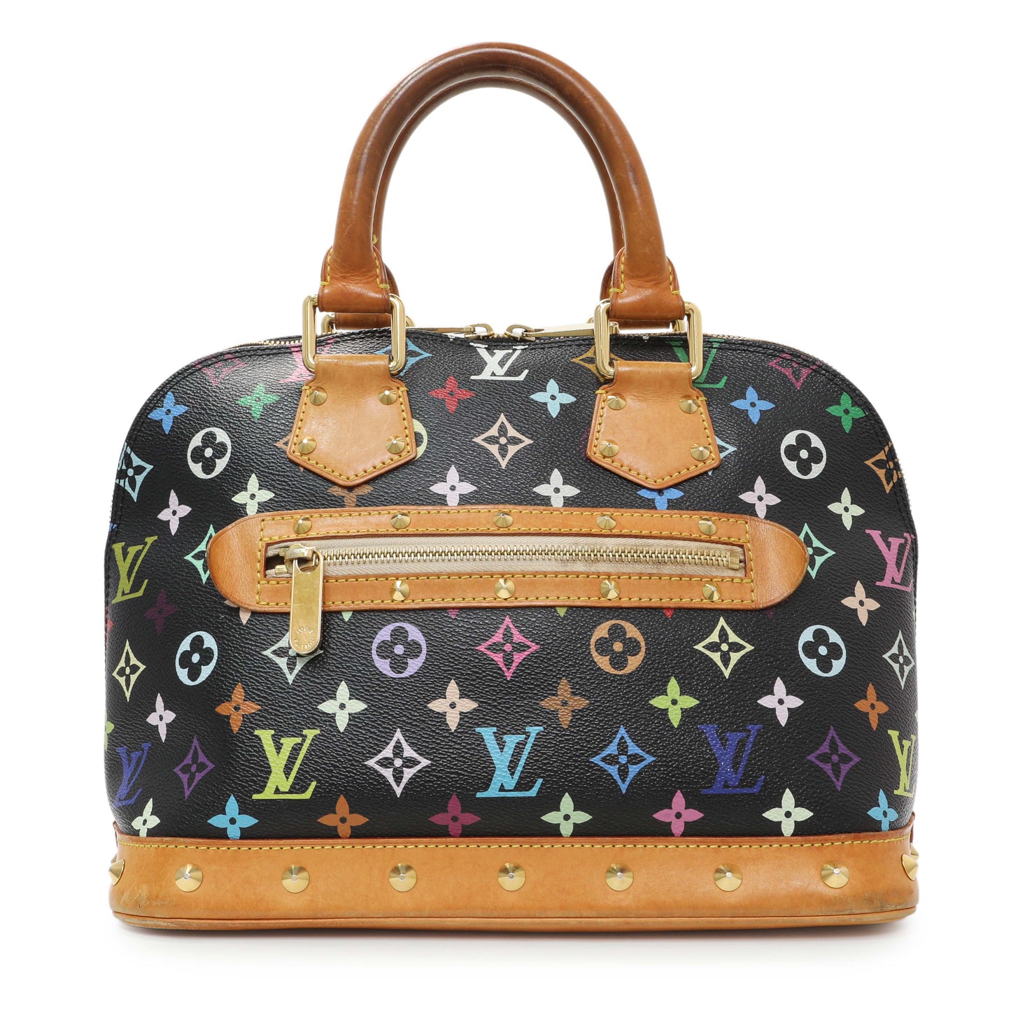 Exclusive Louis Vuitton Black Monogram Multicolor Alma — Front View