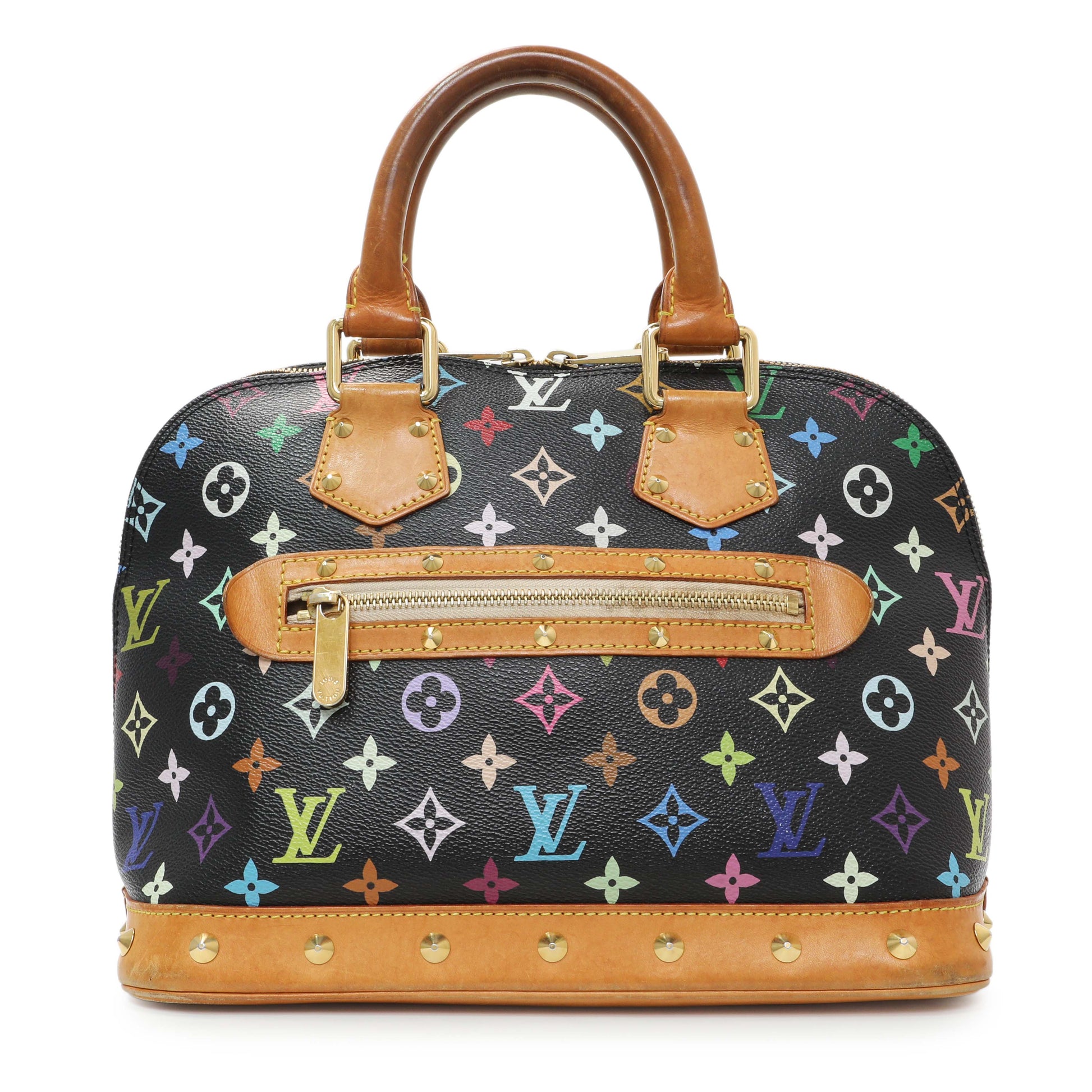 Exclusive Louis Vuitton Black Monogram Multicolor Alma — Front View