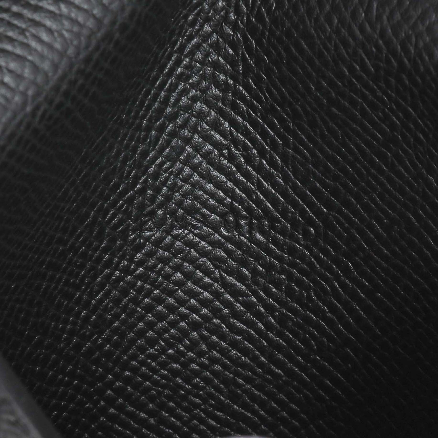 Exclusive Hermes Black Epsom Bearn Compact Wallet — Lifestyle View