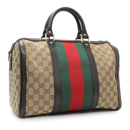 Exclusive Gucci Monogram Vintage Web Original GG Medium Boston Bag — Side View