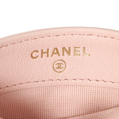 Exclusive Chanel Pink Quilted Lambskin Card Holder — Detail View