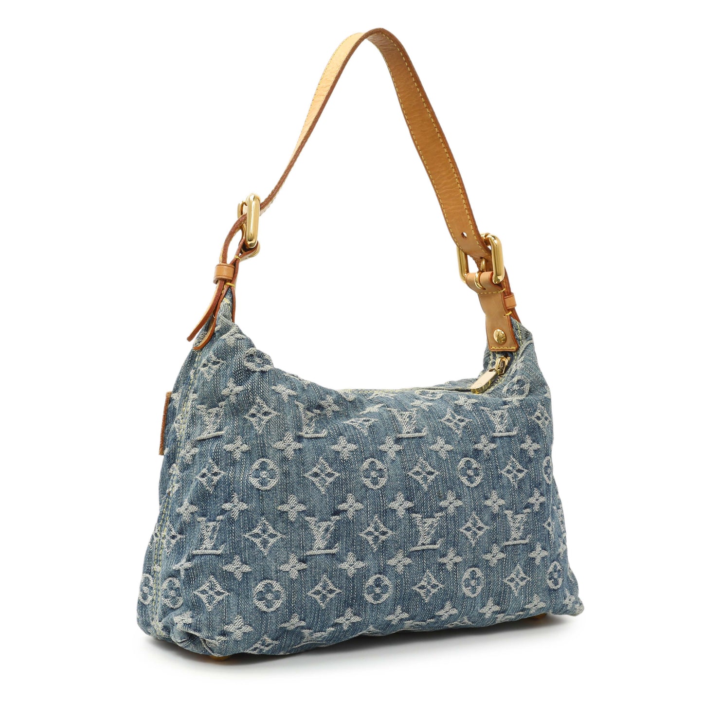 Exclusive Louis Vuitton Blue Monogram Denim Baggy PM — Side View