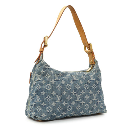 Exclusive Louis Vuitton Blue Monogram Denim Baggy PM — Side View