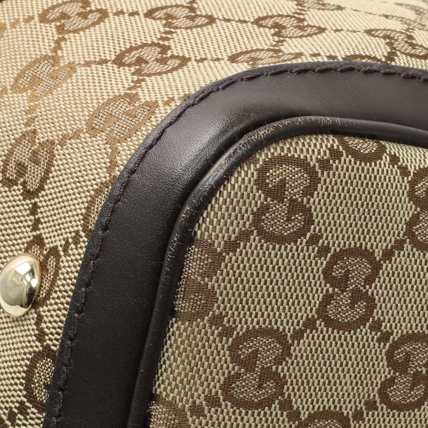 Exclusive Gucci Monogram Vintage Web Original GG Medium Boston Bag — Detail View