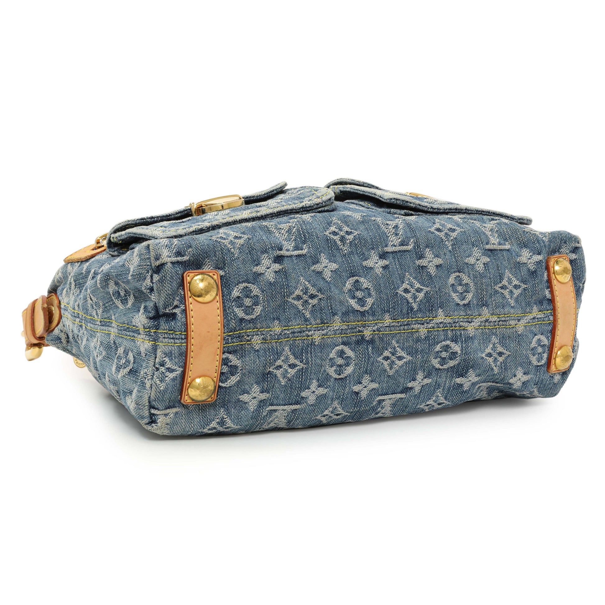 Exclusive Louis Vuitton Blue Monogram Denim Baggy PM — Back View