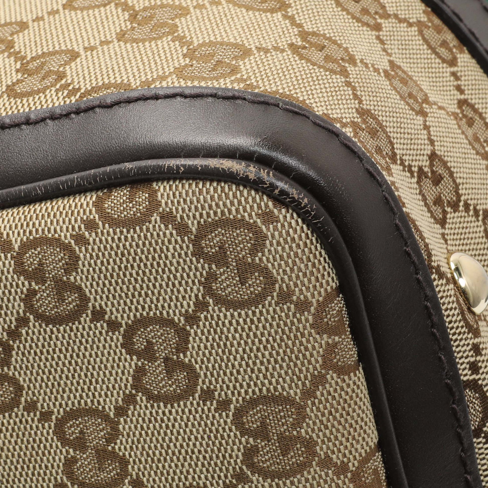 Exclusive Gucci Monogram Vintage Web Original GG Medium Boston Bag — Lifestyle View