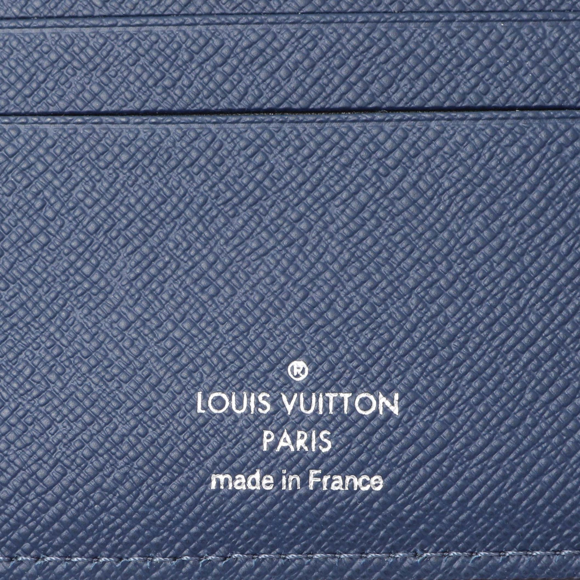 Exclusive Louis Vuitton Cobalt Epi Initials Multiple Wallet — Detail View