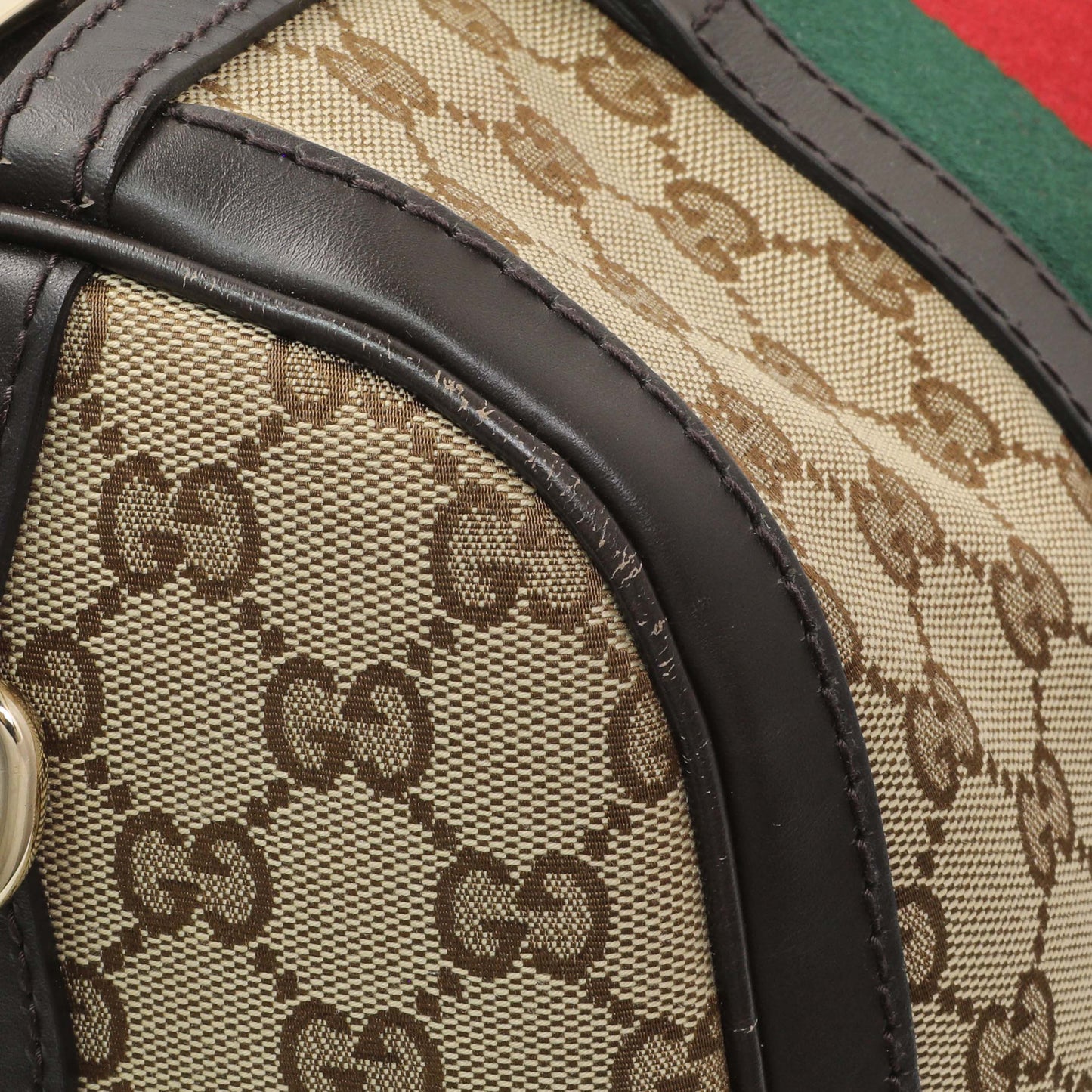 Exclusive Gucci Monogram Vintage Web Original GG Medium Boston Bag — Alternate View 12