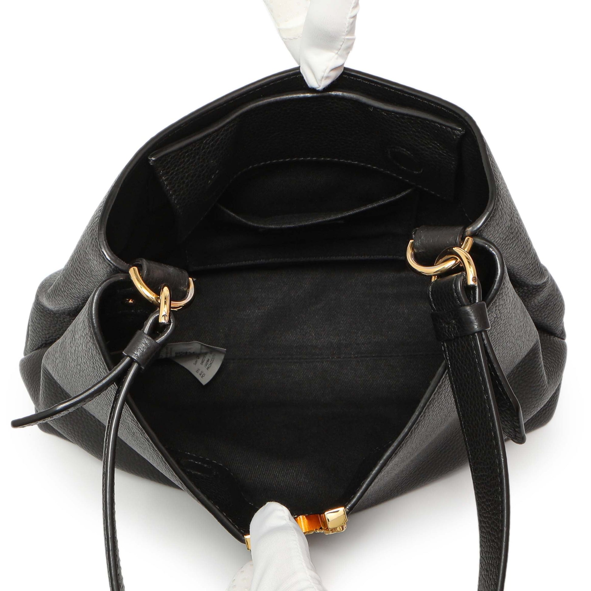 Exclusive Versace Black Calfskin Virtus Hobo — Top View