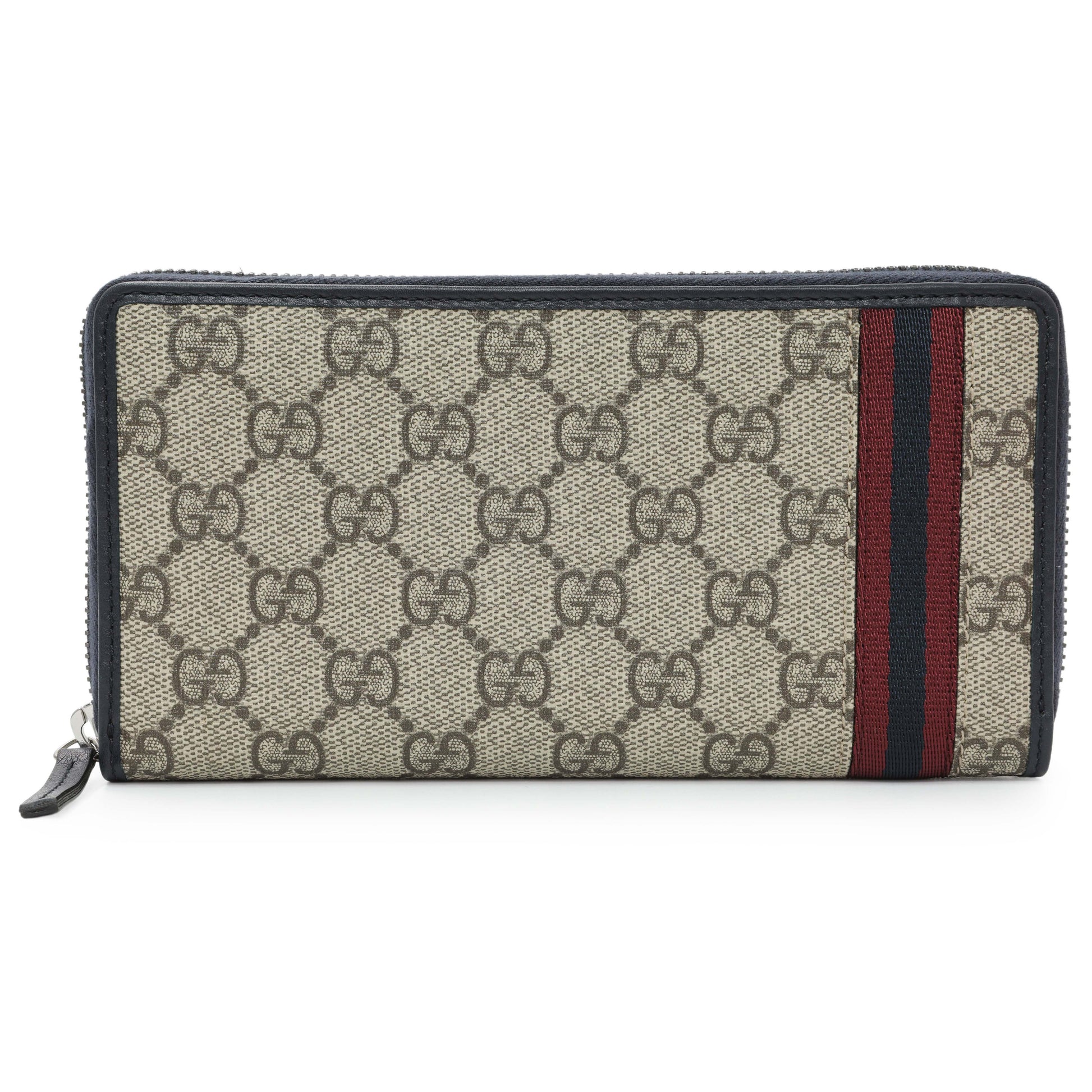 Exclusive Gucci GG Supreme Zipped Long Wallet — Front View