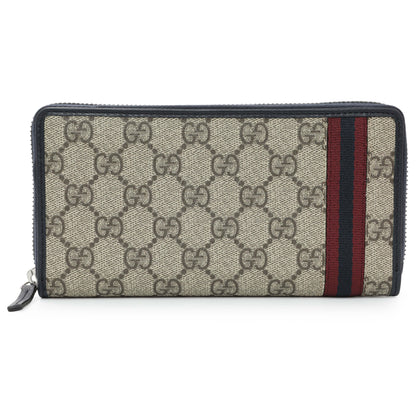 Exclusive Gucci GG Supreme Zipped Long Wallet — Front View