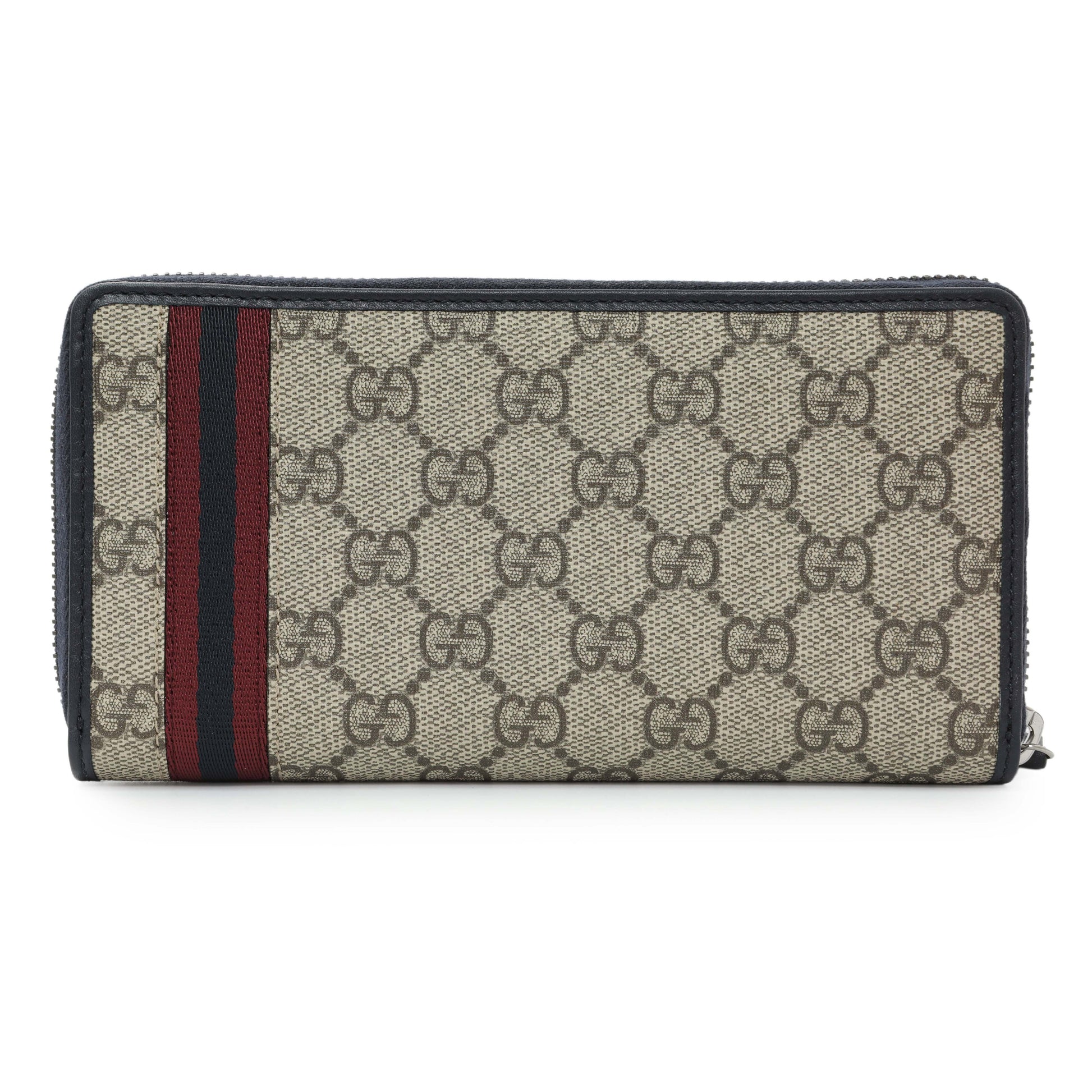 Exclusive Gucci GG Supreme Zipped Long Wallet — Side View